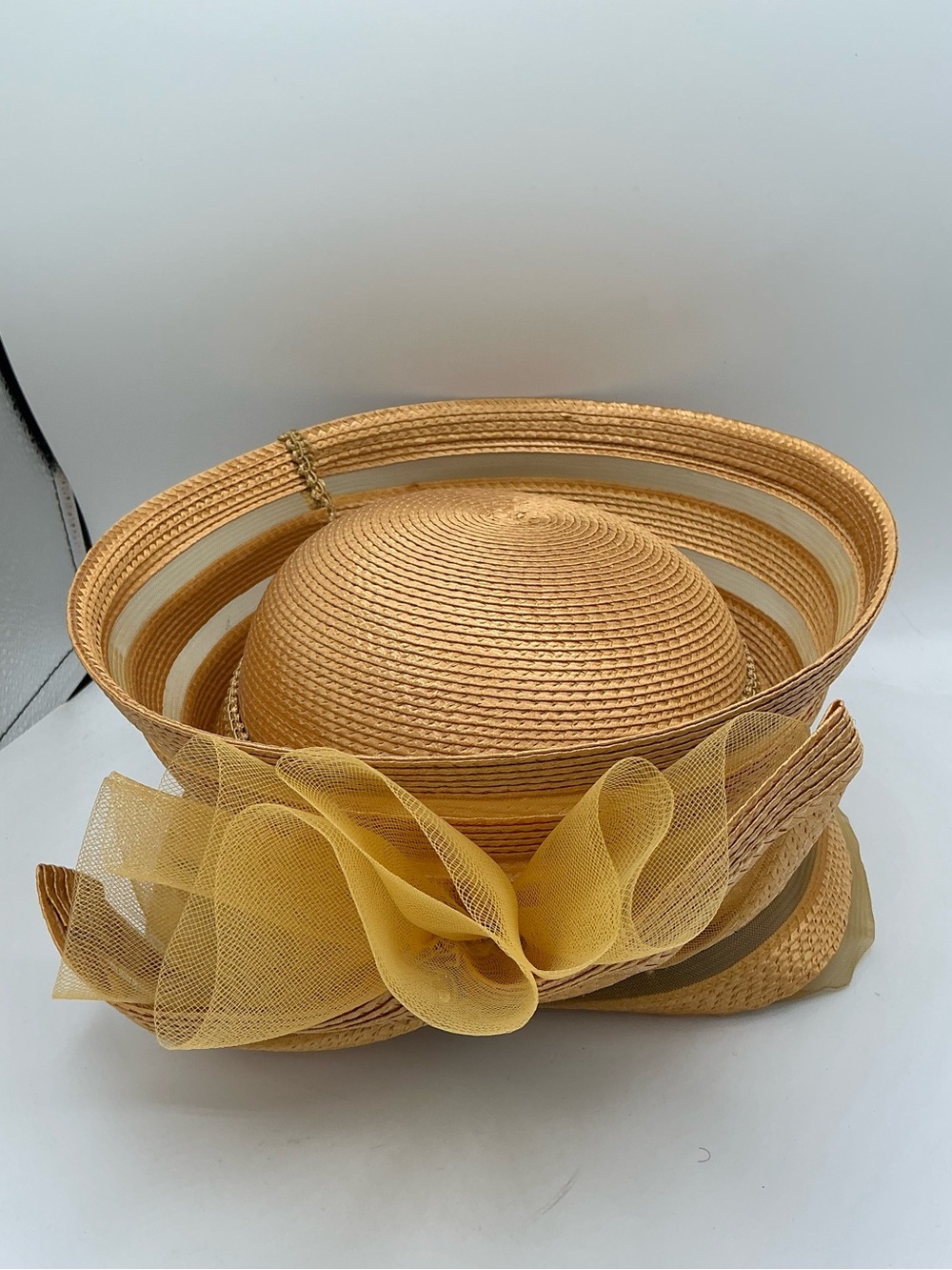 Deborah of New York vintage formal yellow hat